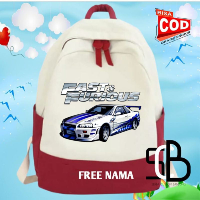FAST and Furious Tas Ransel Anak Sekolah SD/TK Fast and furious