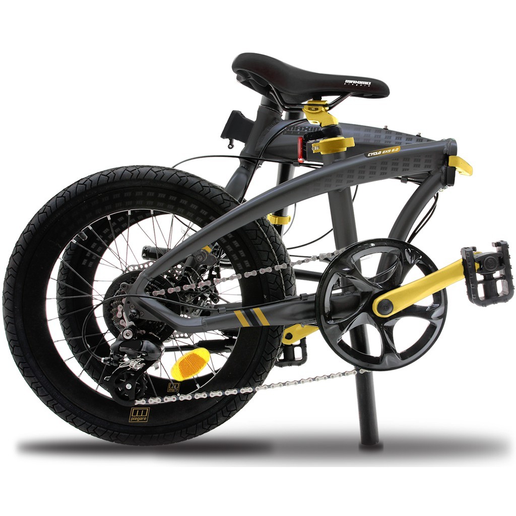 ND4 Sepeda Lipat 20 Inch MAXIMO Piegare Folding Bike 9 Speed Cyclo EX9 8.0 Grey-Gold