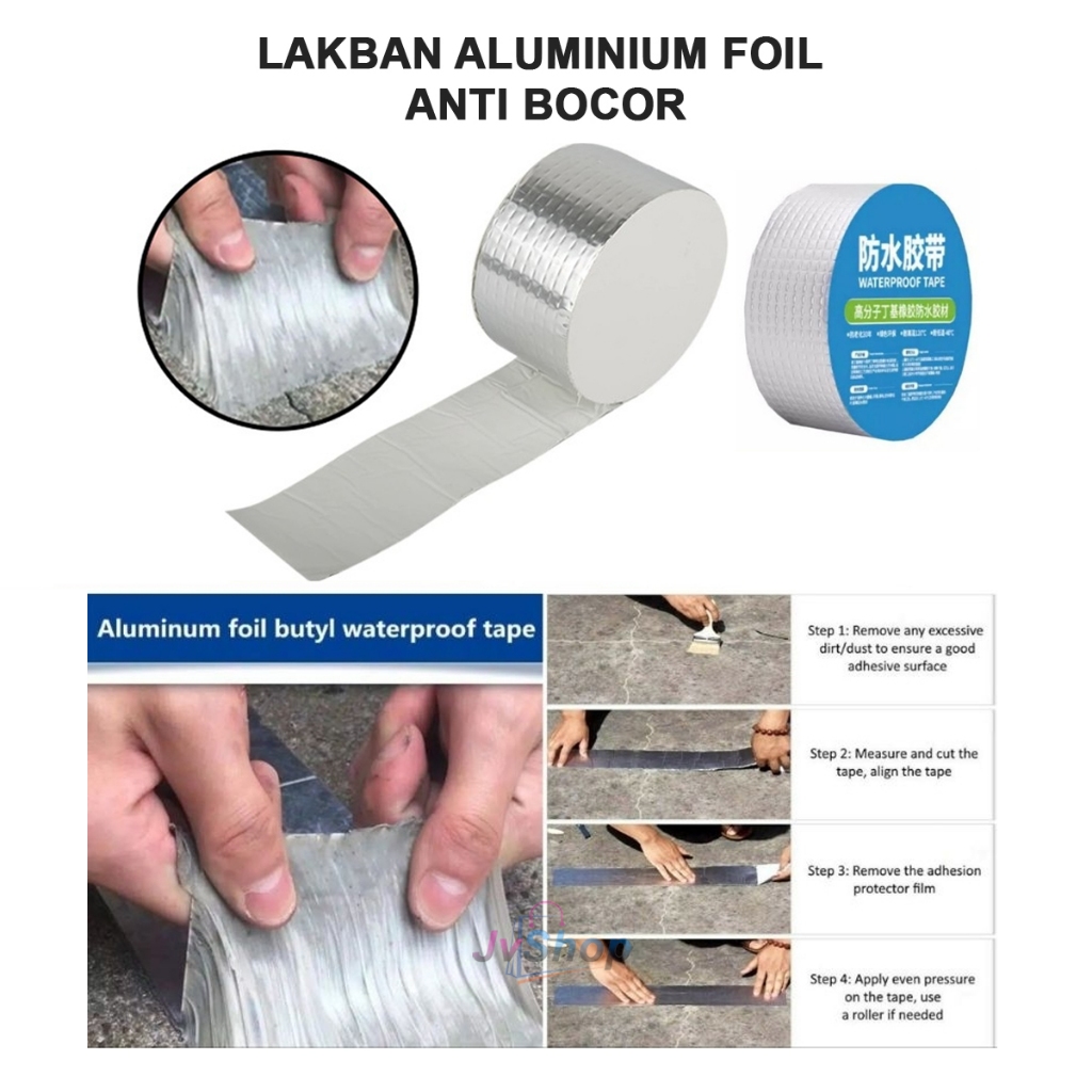 Lakban Aluminium Foil Anti Bocor / Lakban Anti Bocor Lem Perekat Tahan Panas Anti Air