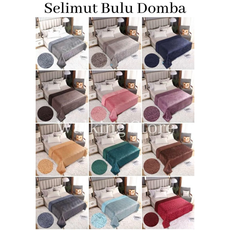 Selimut double bulu domba uk 180x200