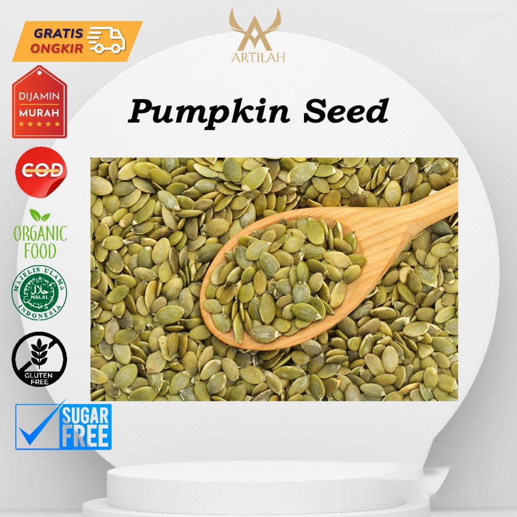 

Roasted Pumpkin Seed 250gr(1/4kg) Pumpkin Panggang Matang biji labu camilan sehat / pepita