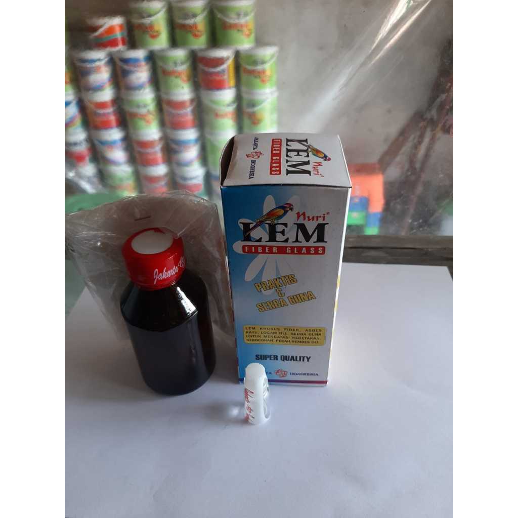 

Lem Super Fiber Glass Nuri / Resin / Lem Plastik Ukuran 200gram