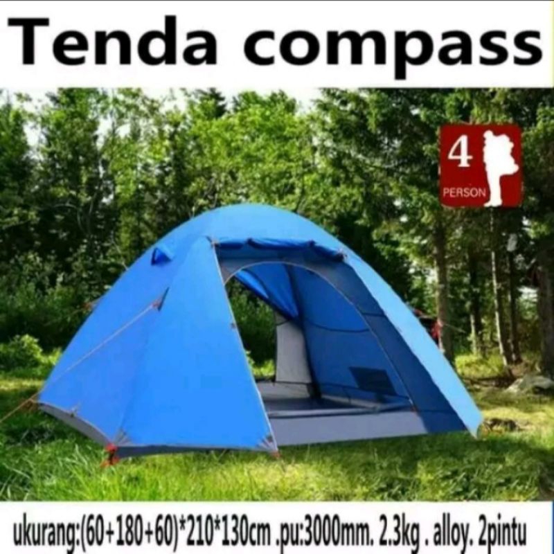 Tenda compass 4p frame Alloy / tenda ultralight/ tenda hiking camping piknik outdoor / tenda double 