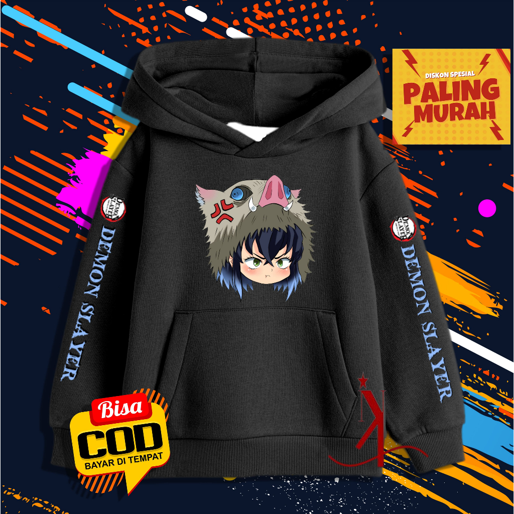 Jaket Hoodie Anak Inosuke Demon Slayer / Jaket Hoodie Anak Anime Demon Slayer