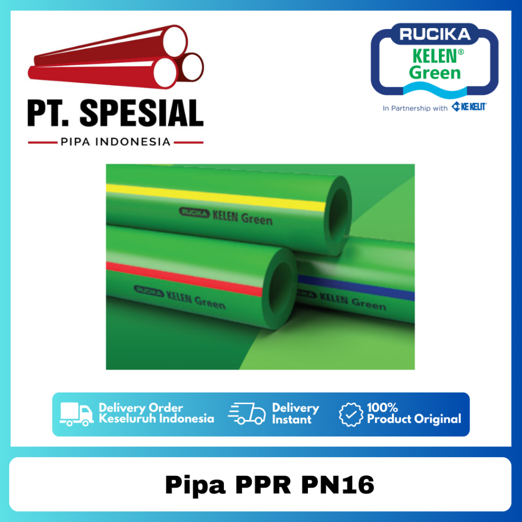 Pipa PPR PN16 Air Dingin Rucika DN160 - 6" Pipa PPR Kelen Green - 05