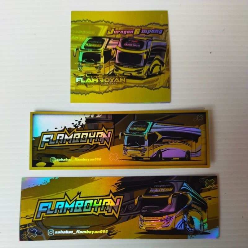 

stiker paket plamboyan hologram isi 3 pcs