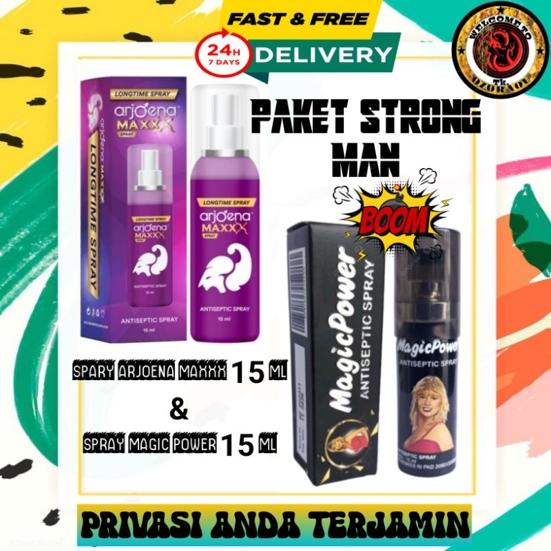 Paket Strong || Spray Magic Power + Arjoena Spray Maxxx isi 15 ml - Bikin Tahan Jauh Lebih Lama