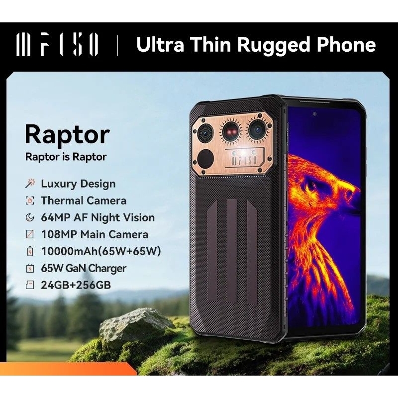 IIIF150 Raptor Rugged smartphone Thermal imaging 6,8" 120 Hz 10000MAH 12/256GB 108MP Ultra Thin Rugg