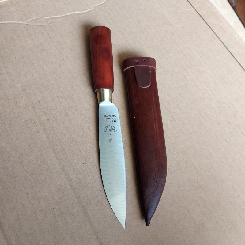 Pisau Garpu Original Germany 6 inchi Slut Kuningan Asli Pabrik + Sarung kulit lokal. Alat potong hew