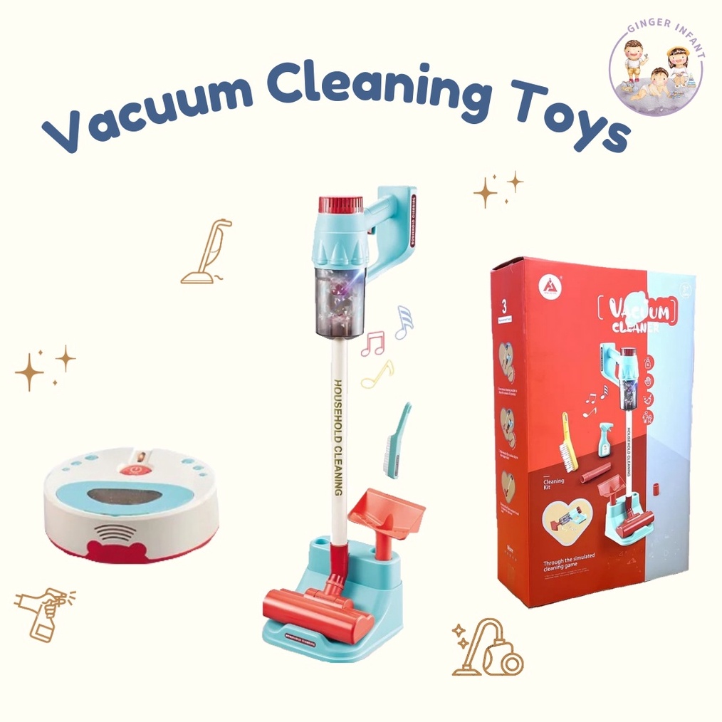 KODE J47I vacuum cleaner toy kids sweeping robot toy kids mainan sapu anak cleaning tools mainan sap