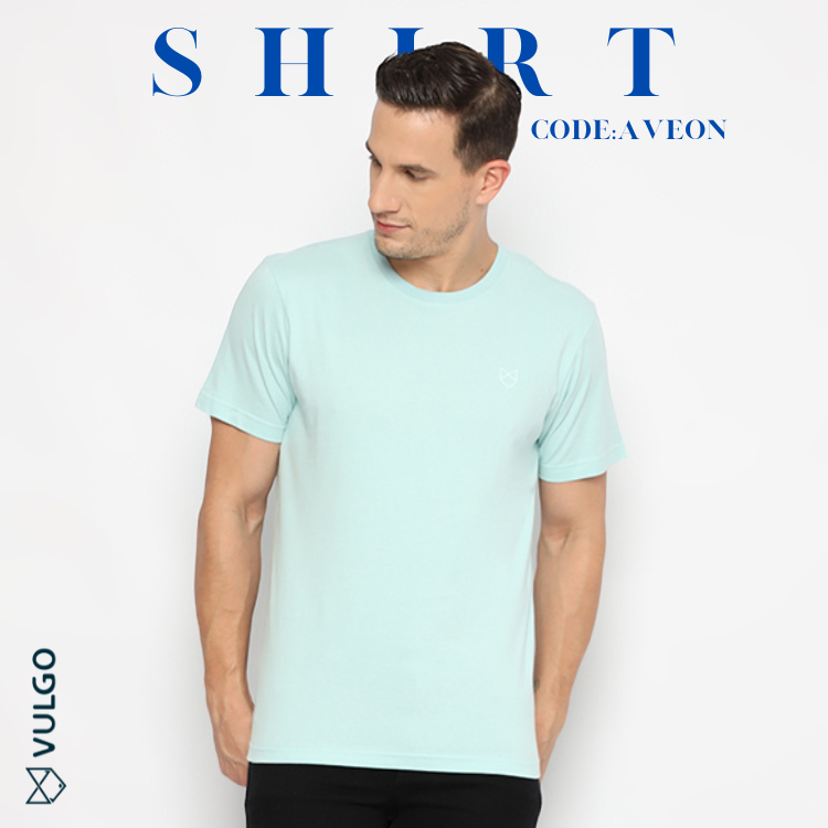 Vulgo Aveon - Basic T-Shirt Kaos Biru Muda Sky Blue Pria Wanita