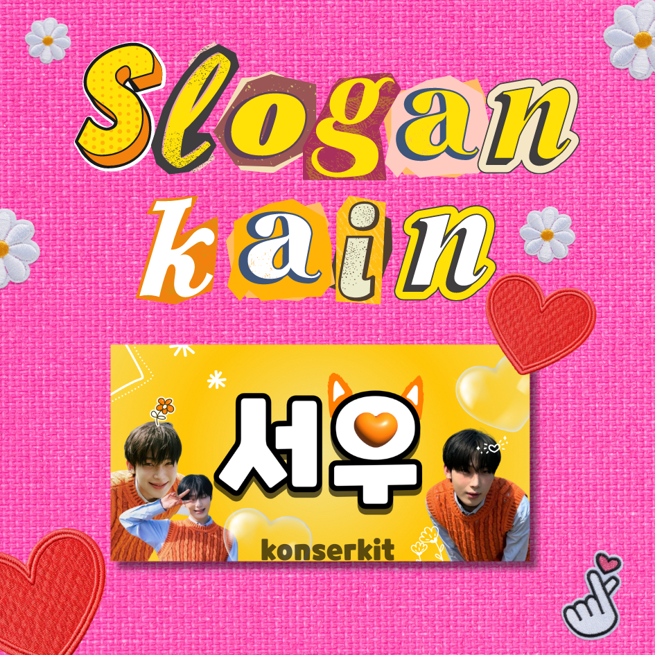 Slogan kain + design custom kpop dan non-kpop untuk konser Enhypen, The Boyz, Kyungsoo, Aespa, Super