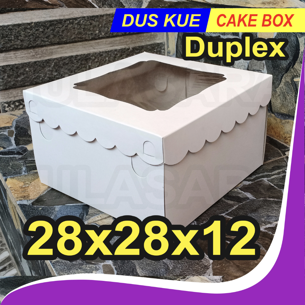 

Dus 28x28x12/ TUTUP JENDELA/ DUPLEX 28x28/ Kotak Kue Roti Ulang Tahun/ Cake Box / 28x28