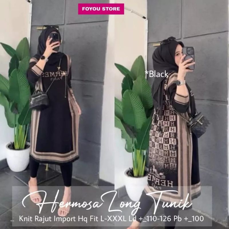 long tunik rajut Cristian Dior atasan wanita