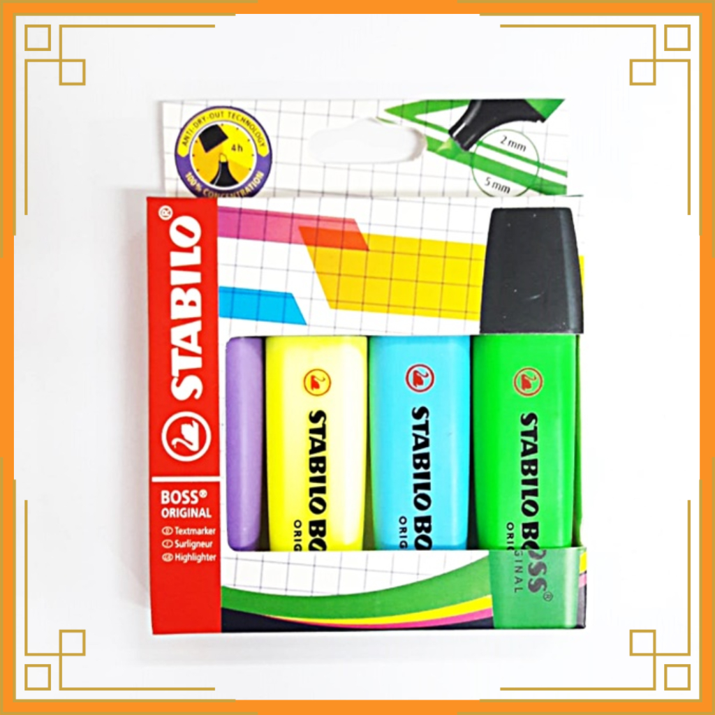 

BOSS Stabillo Highlighter Isi 4 Warna (Per Pack)