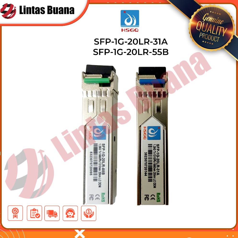 HSGQ SFP 1G 2LR 31A  SFP1G2LR55B 125G bidi LC 2km SM 131155nm SFP y G1O5