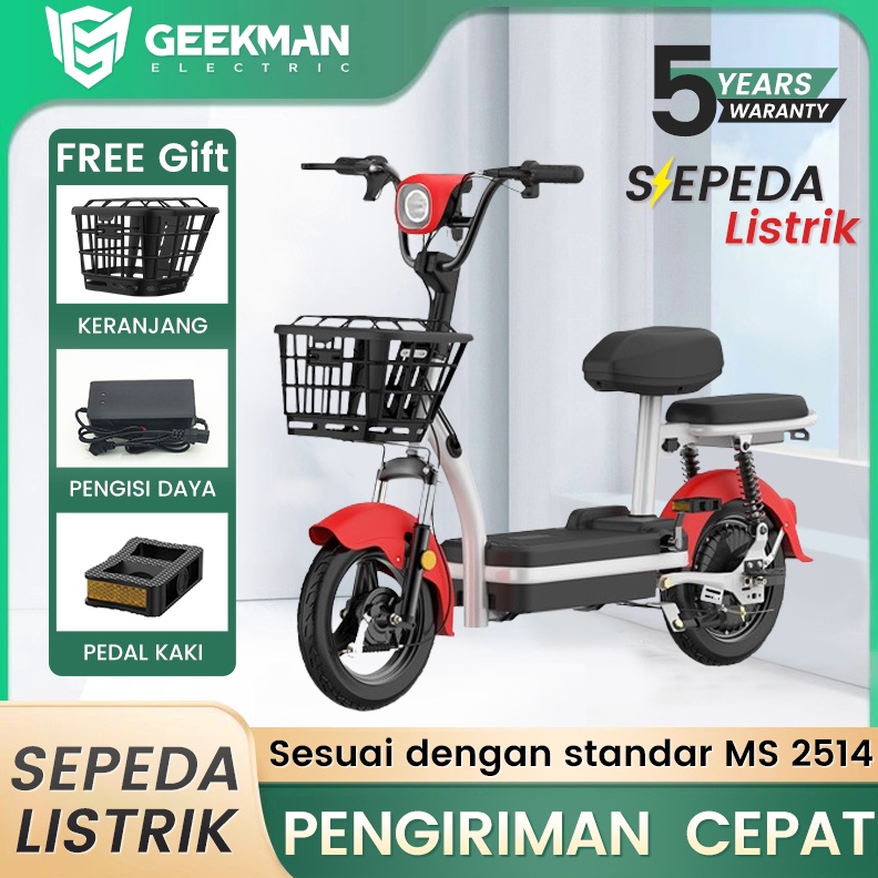 GEEKMEN Sepeda listrik dewasa Sepeda listrik Exotic Sepedah Listrik Sepeda listrik murah kecepatan u