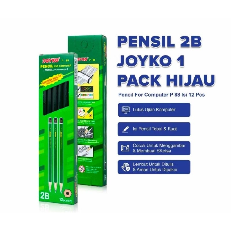 

Pensil Joyko 2B P-88 1 pak isi 12 pcs