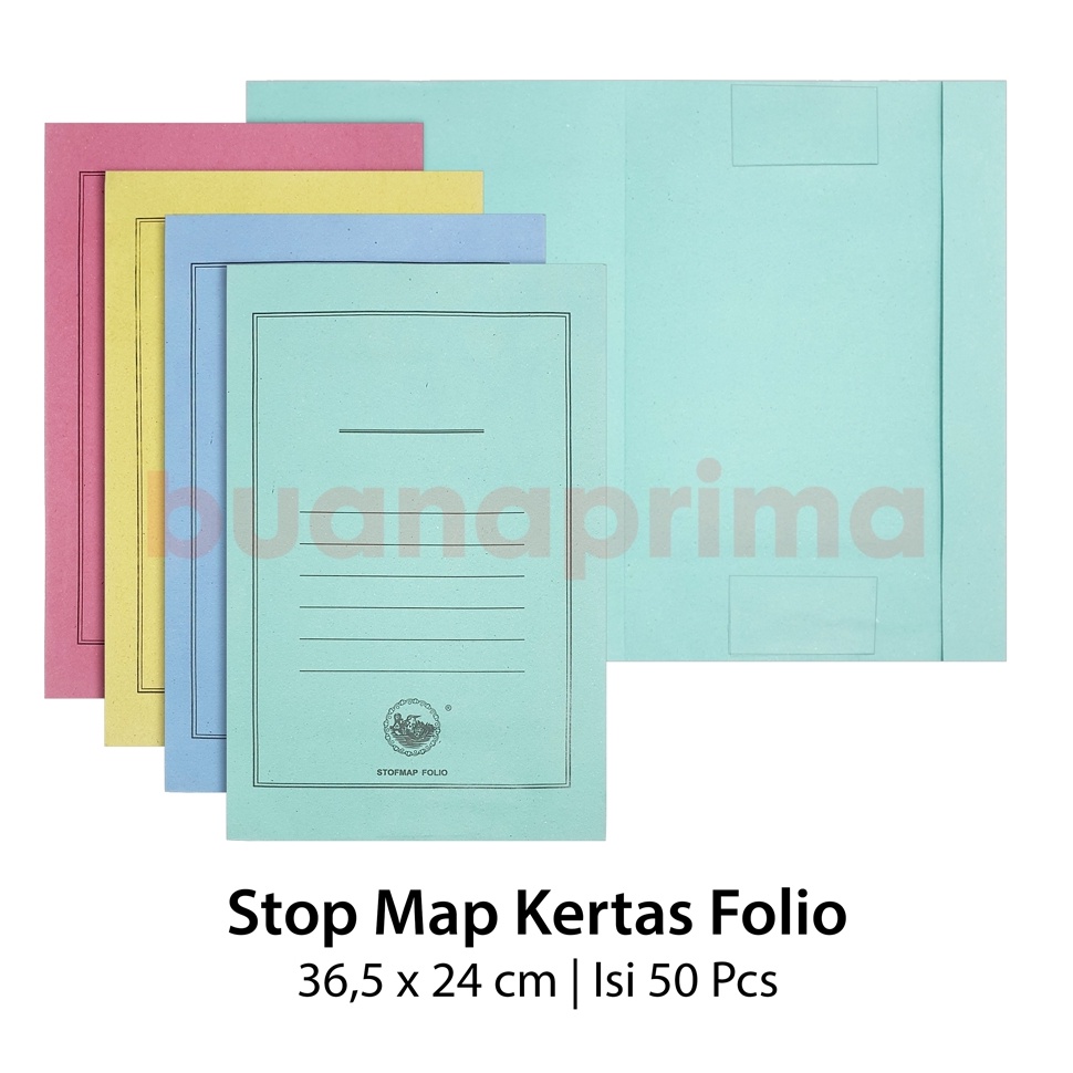 

KODE I74O Map Kertas Biasa isi 5 pcs Folio Stop Stof Map Stopmap Merah Biru Kuning Hijau Folder