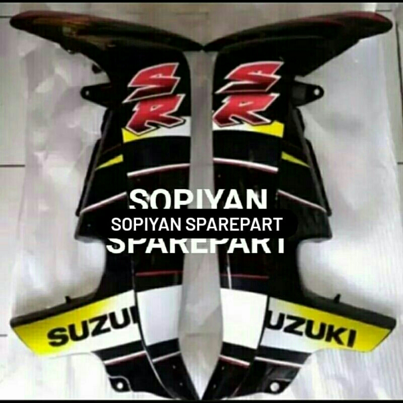 COVER SAYAP KANAN KIRI + STRIPING SUZUKI SMASH 110 LAMA HITAM