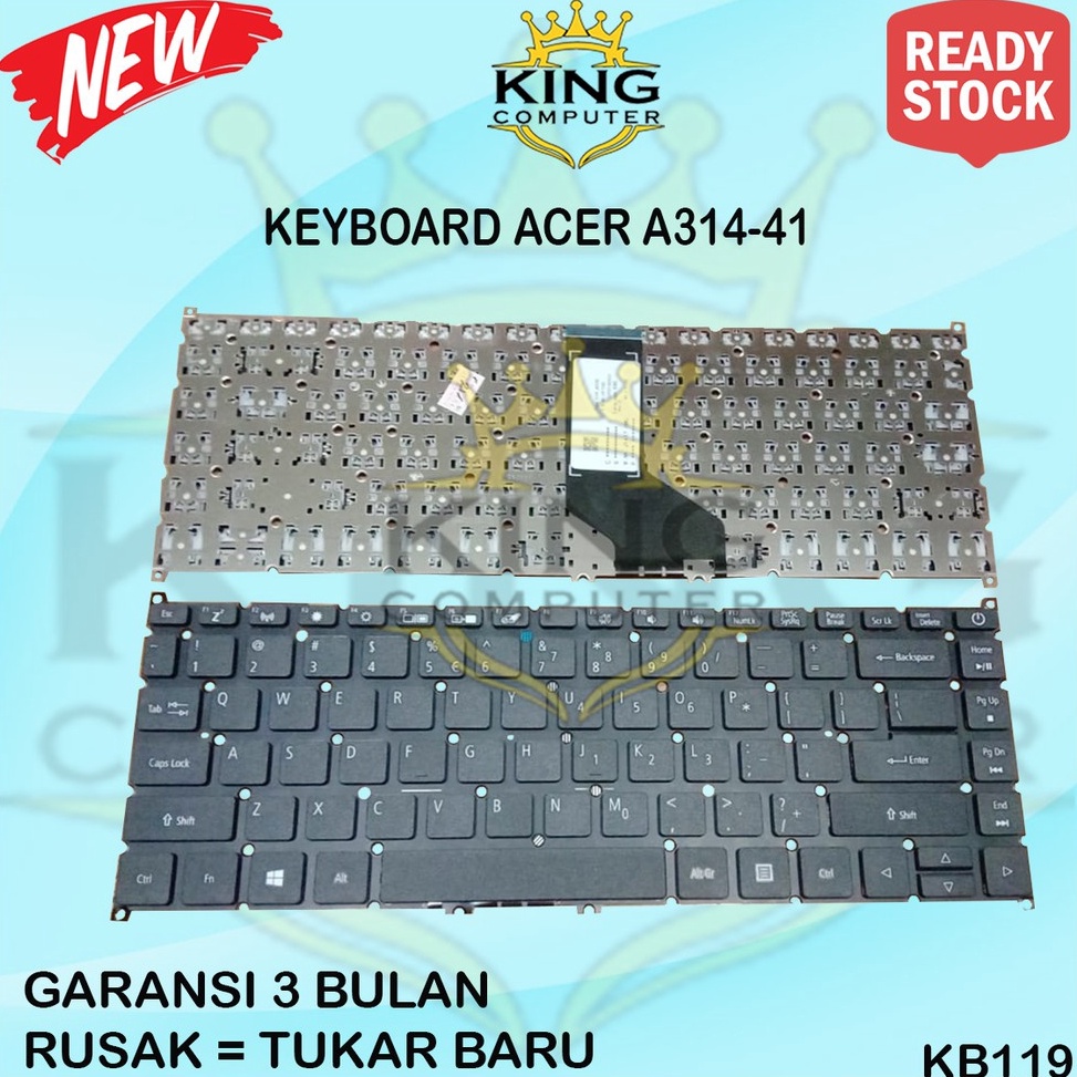 Keyboard Laptop Acer Aspire 3 A314 A31421 A31441 33 31 A514 A51452 Hitam v O3Z8