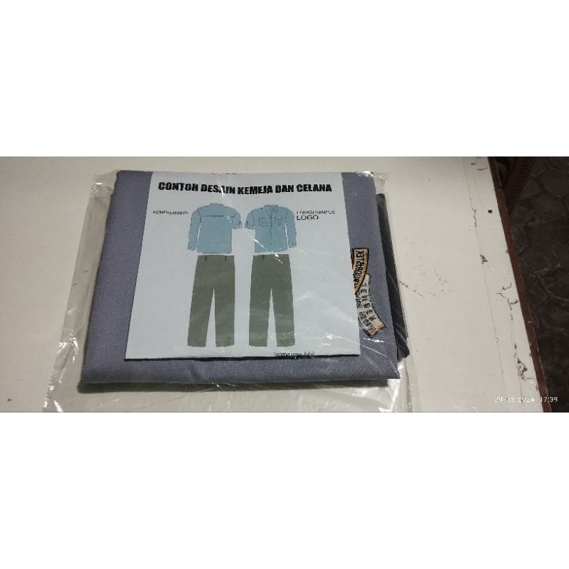 READY STOCK...  Kain abu-abu Seragam kuliah POLIJE