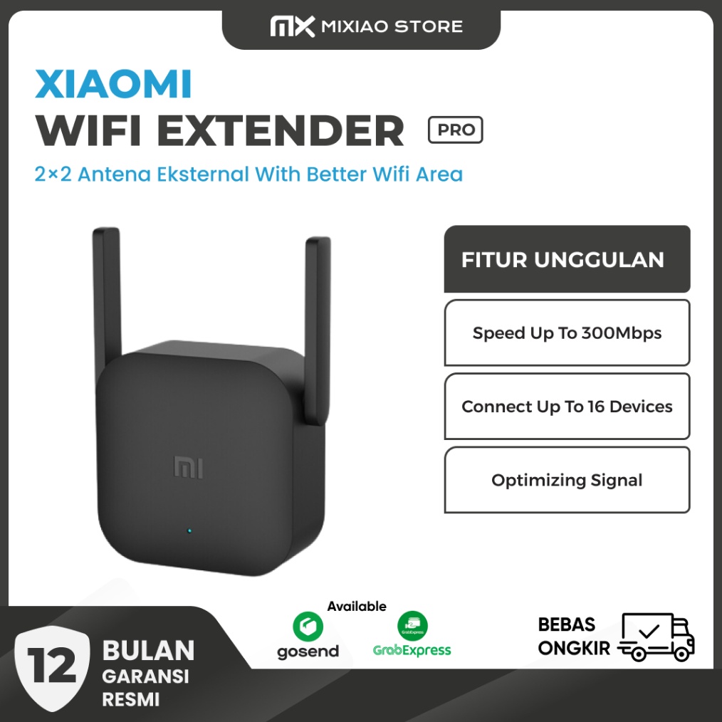 KODE V57R Xiaomi WiFi Range Extender Pro 3Mbps Penguat Signal Wifi Garansi Resmi