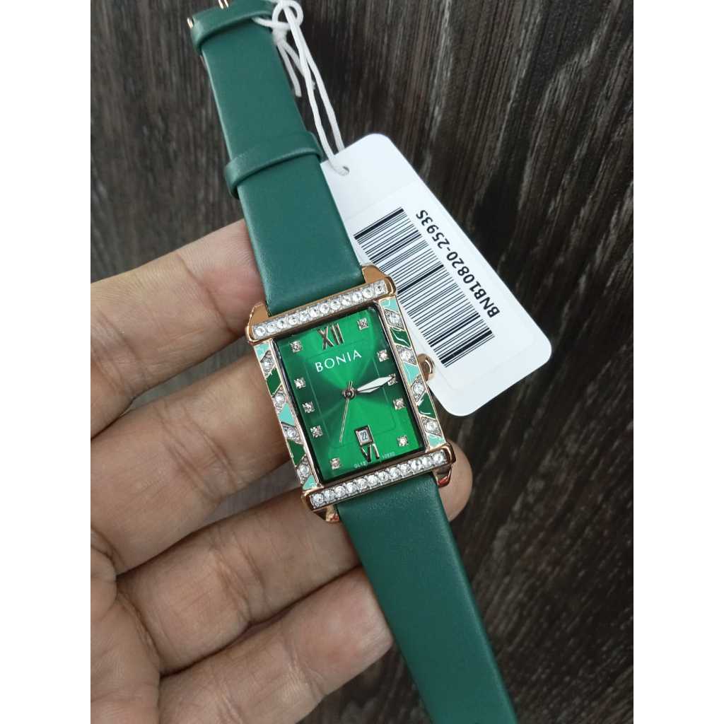 Jam Tangan Wanita Bonia 10820 Tali Kulit Tanggal Aktif Tahan Air Garansi Resmi 1 Tahun