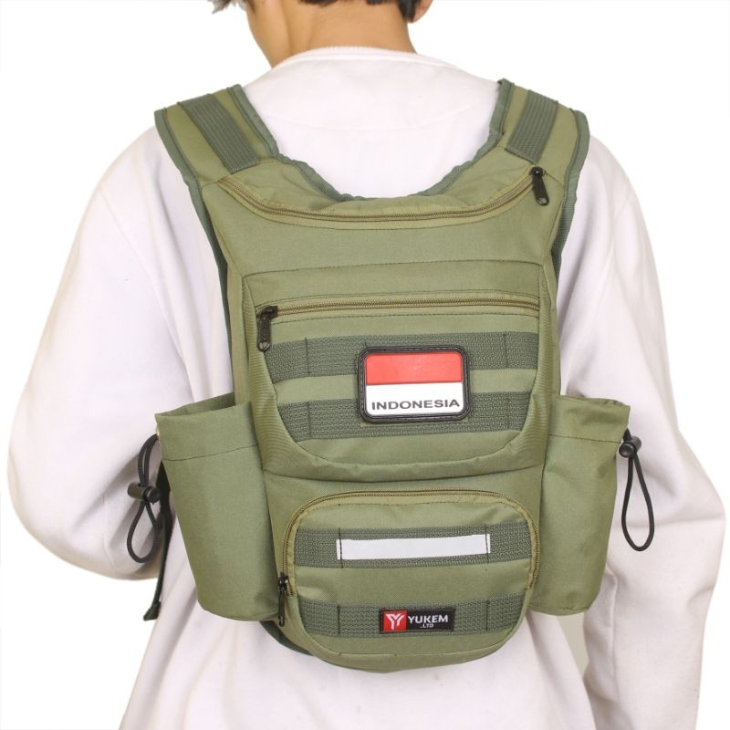 qwe Tas Ransel Kecil Pria Army Tactical Tas Trail Adventure Motor Croos Tas Sepeda Hydropack Trabas