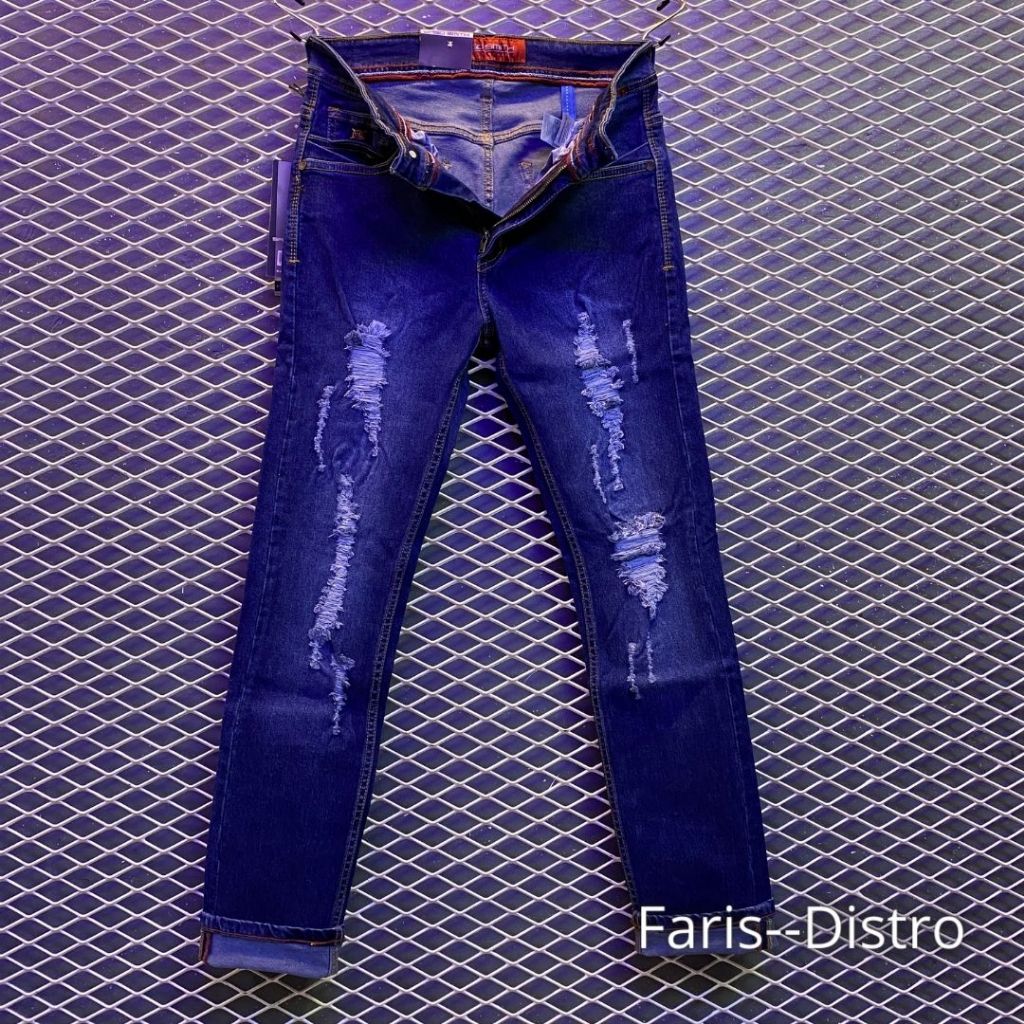 Celana Panjang Sobek pria Celana Slimfit pria Streact Bahan tebal Sobek Tidak Tembus