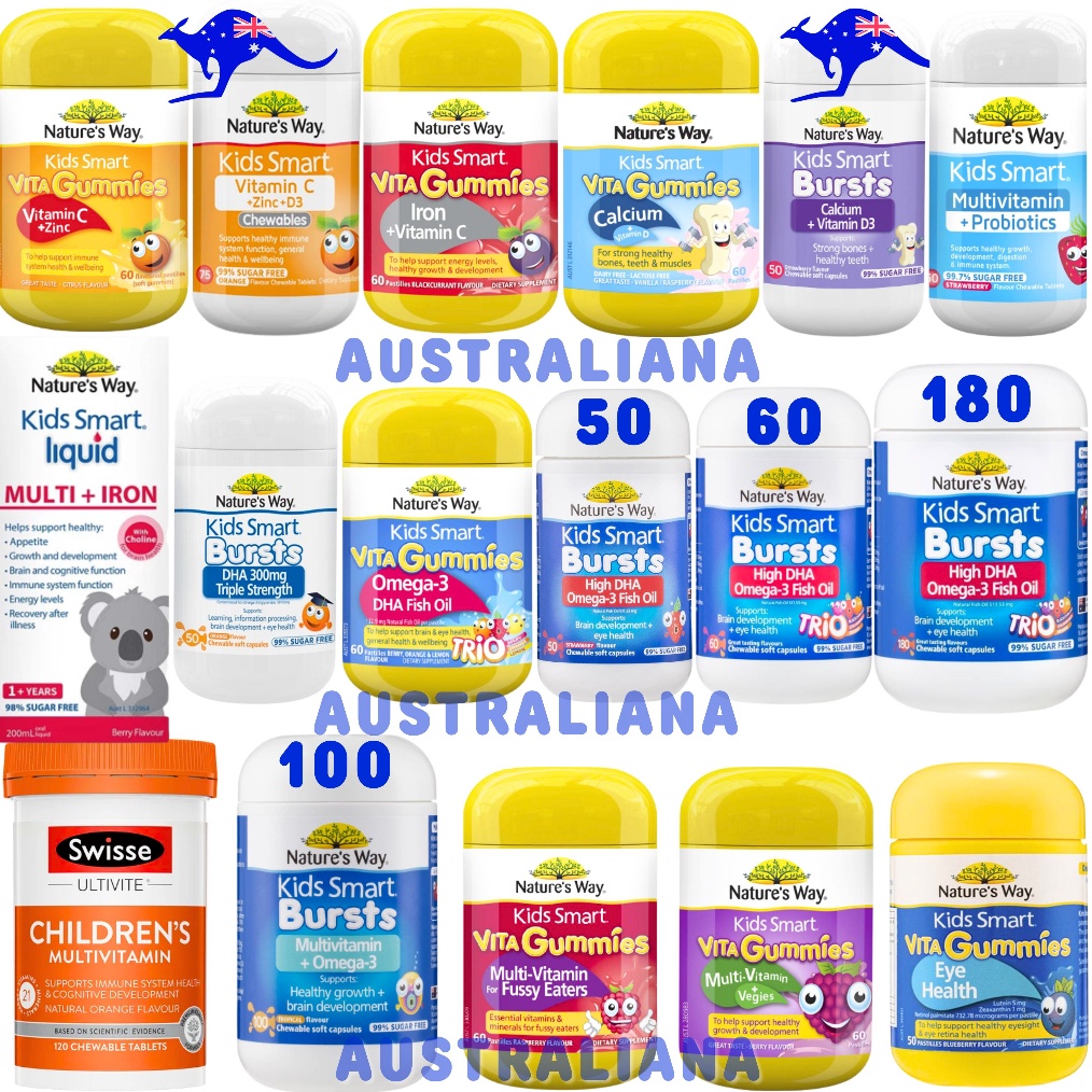 KODE Q15B Natures Way Kids Smart Vitamin C  Zinc 6 Vita Gummies  D3 75 Natures Calcium D D3 5 Bursts