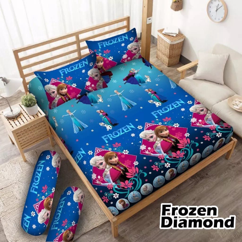 Seprei set karakter motif Frozen termurah NO 1 size 180x200 160x200 120x200 katun premium tidak lunt