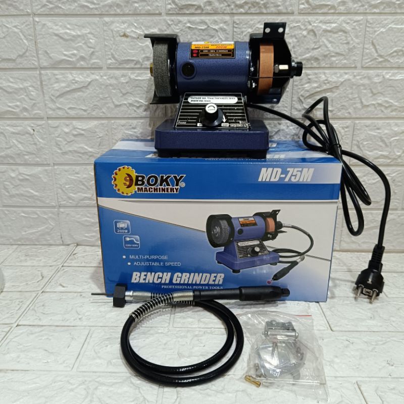 BOKY GERINDA DUDUK 3" BOKY BENCH GRINDER 3 INCH MINI BENCH GRINDER BOKY + FLEXIBLE CABLE