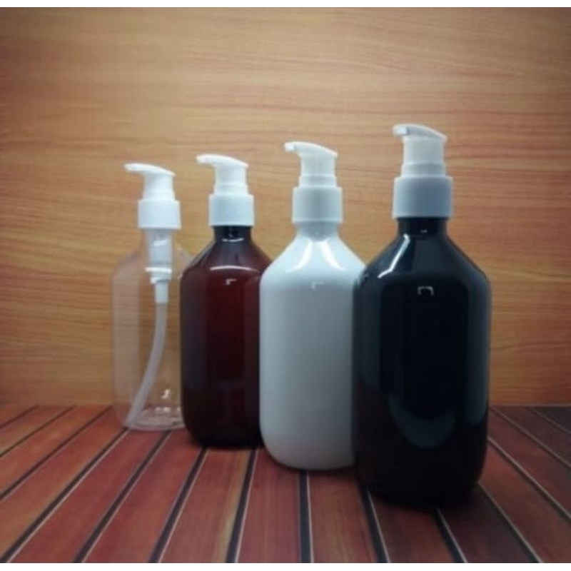 BOTOL PUMP 300ML MADA TUTUP PUMP PUTIH / BOTOL PUMP 300ML PET
