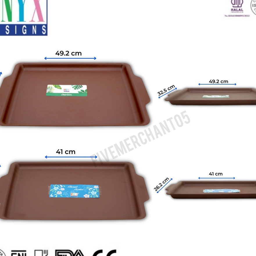 HJ6 Nampan Onyx Mediena Motif Kayu Melamin Persegi Panjang Tatakan Makanan F33 F34 Nampan Kecil Namp