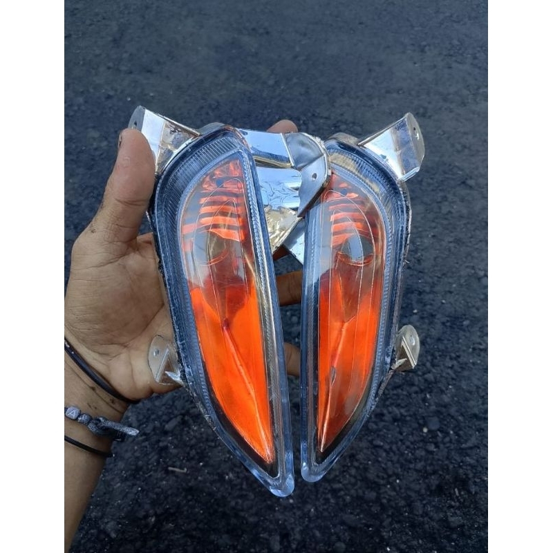 Lampu Sen Sein Reteng Belakang Scoopy Fi Custom Hitam Oranye Fullset