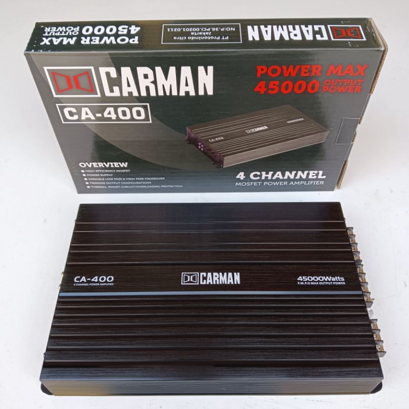 Power Mobil Amplifier Carman 45000 Power Output CA 400 Mosfet Ampli 4 Chanel