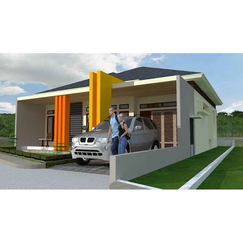 PAKET DESAIN RUMAH UKURAN 12X14. 4 KAMAR TIDUR. Jasa desain rumah 3D. RUMAH DI LAHAN UNIK