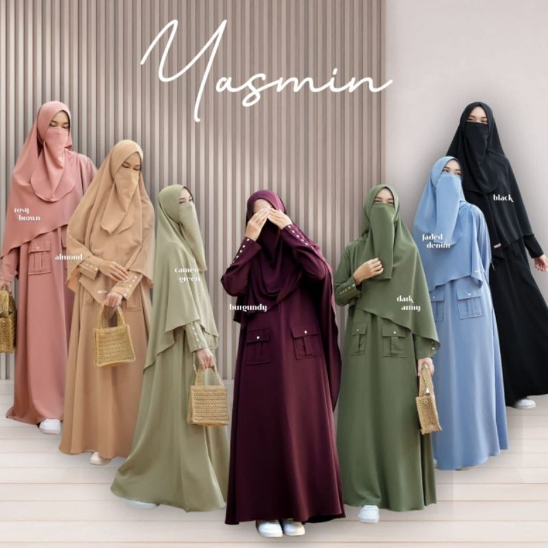 Gamis Set Yasmin | Gamis elegan | Gamis Trendy