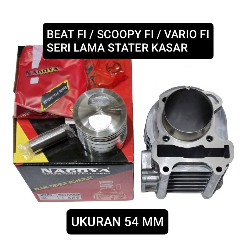 BLOK SEHER BORING PISTON BORE UP NAGOYA RACING 54 MM BEAT FI / SCOOPY FI / VARIO FI STATER KASAR 201