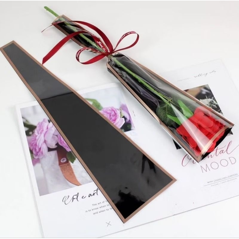 

Plastik Untuk Bunga Mawar 1 Tangkai (Ecer Per Lembar) Wrapping Plastik Untuk Mini Single Rose