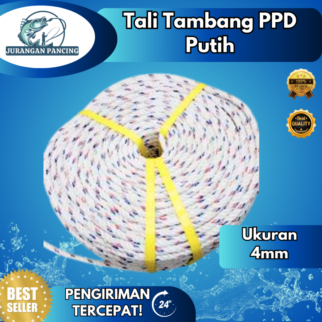 tali tambang ppd 4 mm / TALI TAMBANG PLASTIK  UK 4MM (METERAN )