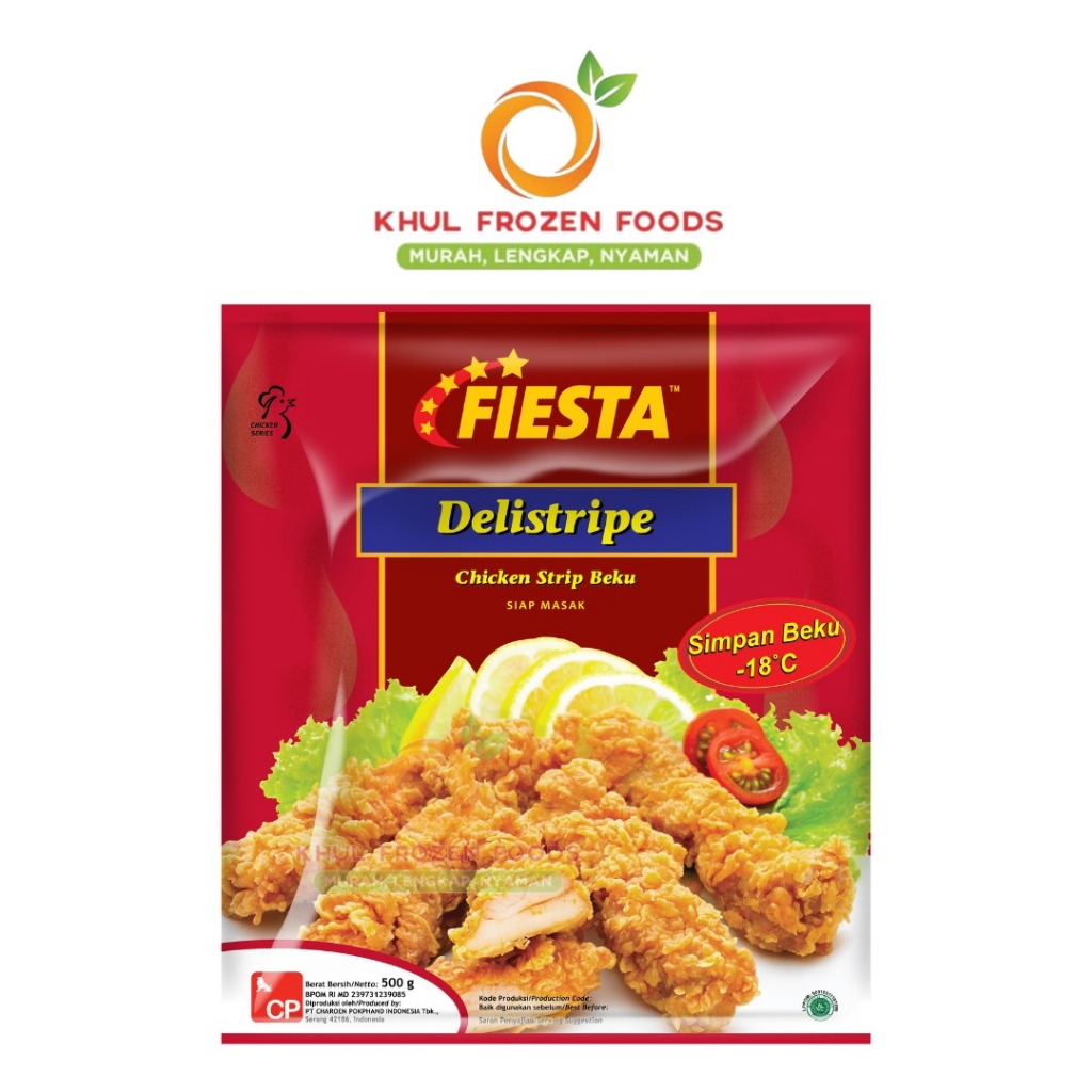 

Fiesta Delistripe 500 Gr / FIESTA DELISTRIPE PAHA AYAM / Ayam Goreng Bentuk Strip / FIESTA Delistripe (Chicken Strip Beku) 500gr/ CHICKEN STRIP BEKU / khul frozen foods