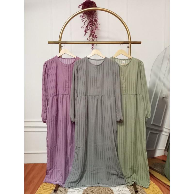 BEST SELLER GAMIS DRESS WANITA DEWASA GARIS BUSUI