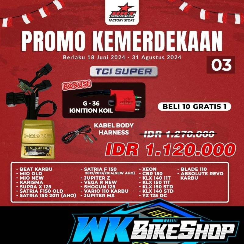 TCI POWERMAX BRT IMAX 3 KARBURATOR SATRIA FU F 2011  DUALBAND / SUPER / SUPER PRO  KOIL G36 BRT PENG