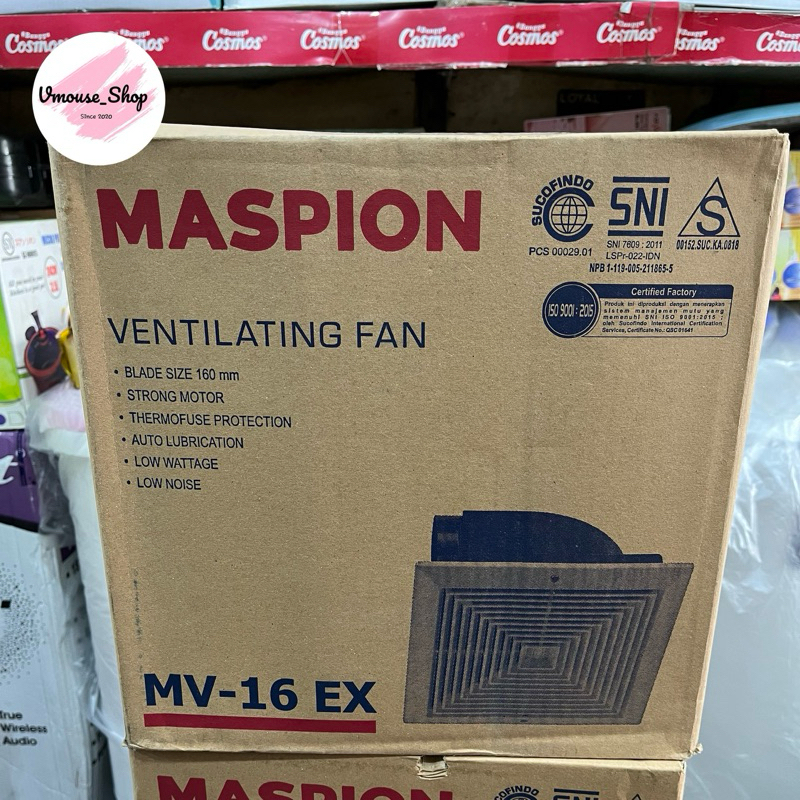 EXHAUST FAN MASPION MV 16EX - KIPAS ANGIN HISAP MASPION 160MM - KIPAS ANGIN PLAFON MASPION - KIPAS H