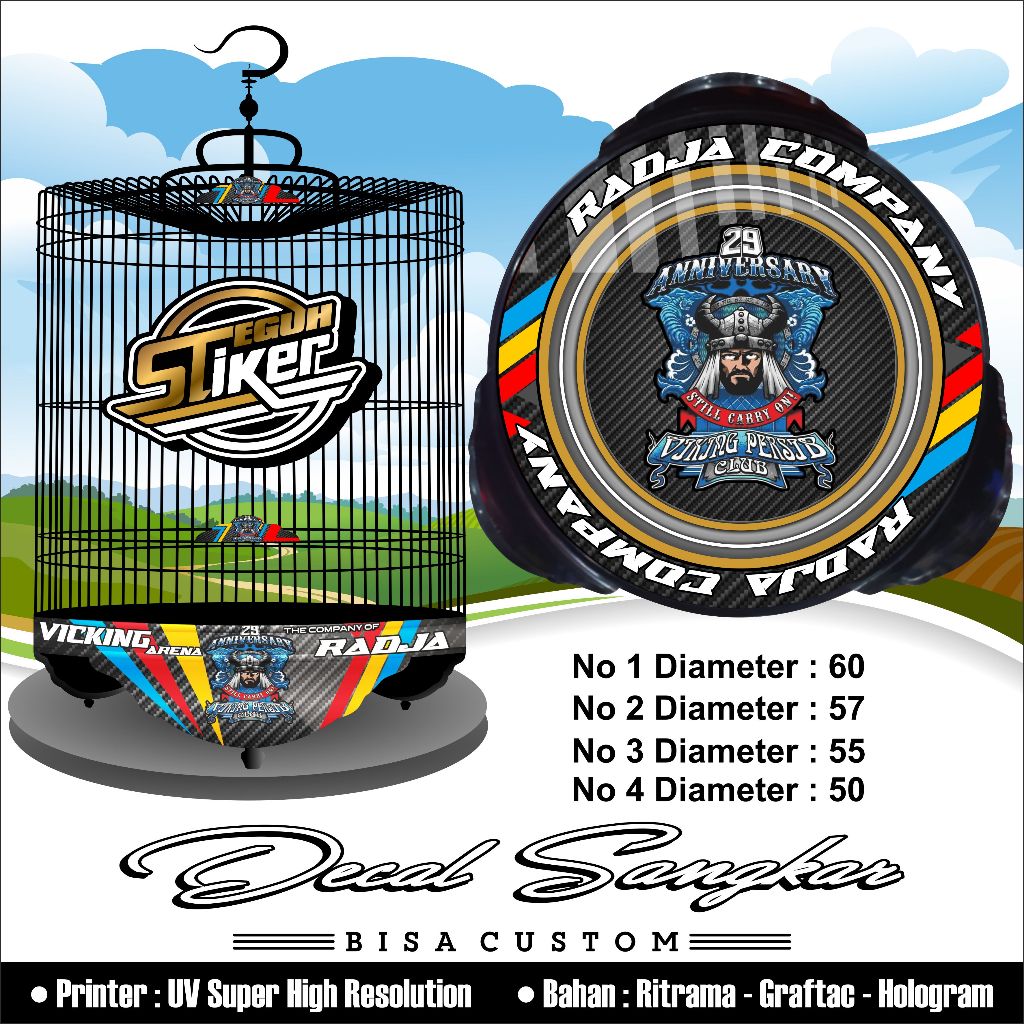 Stiker Sangkar Murai Radja Company Viking Arena