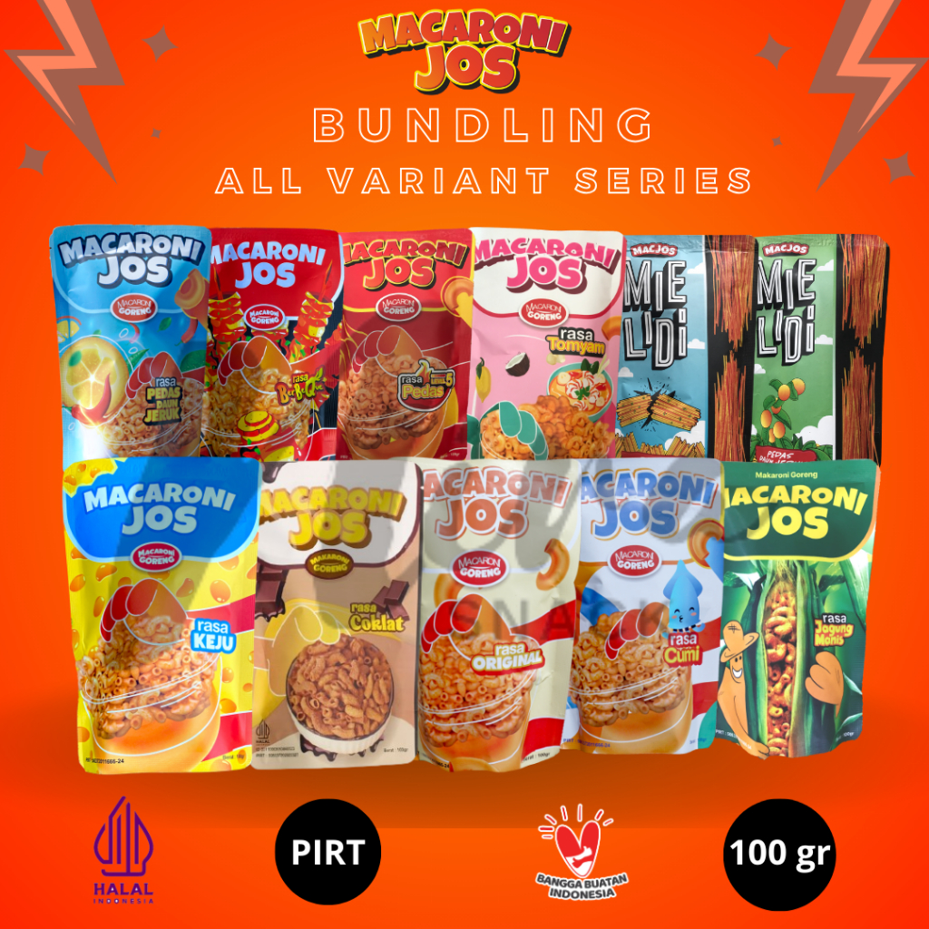 

Macaroni Jos | Makaroni & Mie Lidi Paket Bundling Isi 11 (All Variant Series)