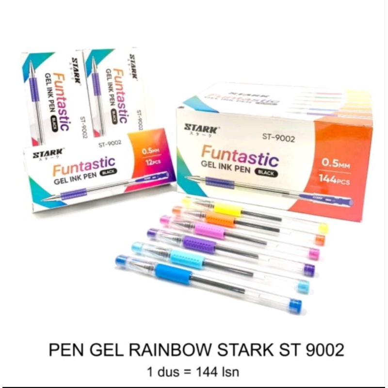 

(12pcs) pulpen gel STARK Rainbow/pulpen gel stark ST-9002