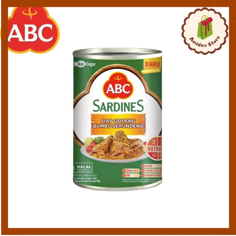 

ABC Sardines Sarden Siap Goreng Bumbu Serundeng Kaleng 155 g
